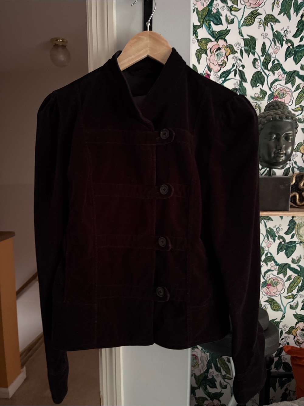 Mexx Black Velvet Button-Front Jacket